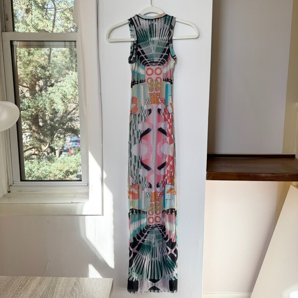 New Skims High Neck Summer Mesh l Maxi Dress Deco Train XS - Picture 7 of 10